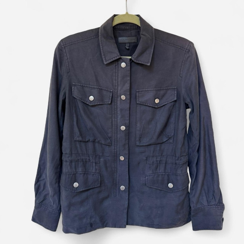 Rag And Bone Grey Button Up Military Jacket - image 2